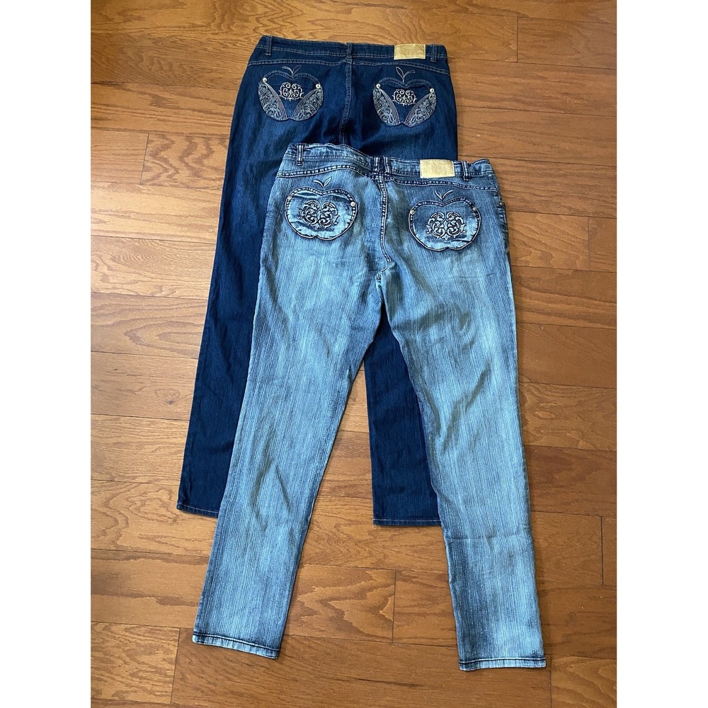 Apple Bottom Jeans By Nellie Low Rise Size 13/14 Vintage 90's Y2K (2 Pair)